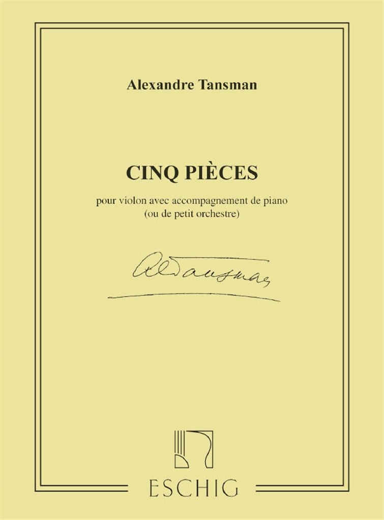 5 Pieces, Pour Violon Avec Accompagnement De Piano